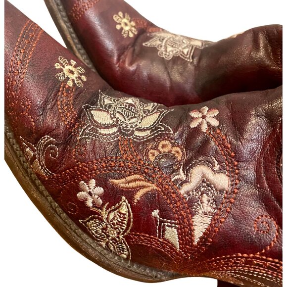 Lucchese, Red Floral, Size 8 1/2 - Picture 5 of 9